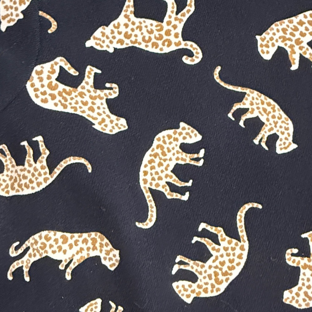J.Crew Navy and Cream Cheetah Print Wrap Dress sz 20 - Picture 2 of 4